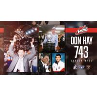 Blazers' Coach Don Hay Sets WHL Record for Coaching Victories