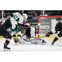 Vancouver Giants stop an Everett Silvertips' Scoring Attempt