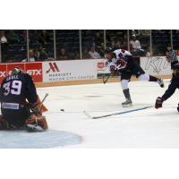 Macon Mayhem Forward Jake Trask Unleashes a Shot