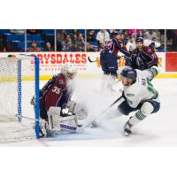 Tulsa Oilers Goaltender Devin Williams Stops Justin Kea of the Florida Everblades