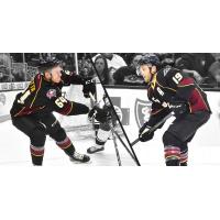 Forwards Jordan Maletta and Carter Camper with the Cleveland Monsters