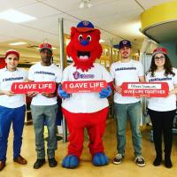 Ottawa Champions staff and mascot Champ