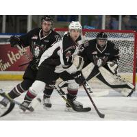 Vancouver Giants Forward Ty Ronning in front of the Red Deer Rebels goal