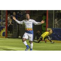 Tacoma Stars Defender Robert Palmer reacts to a Tacoma goal