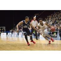 Halifax Hurricanes PG Cliff Clinkscales defends against the St. John's Edge