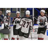 Ty Ronning and Vancouver Giants teammates share a laugh