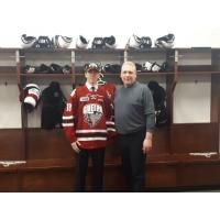 Zack Terry with Guelph Storm General Manager and Head Coach George Burnett