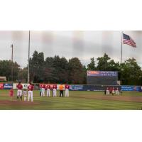 Walla Walla Sweets stand for the National Anthem