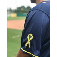 Northwest Arkansas Naturals' Cancer Charity 4 Life jersey sleeve