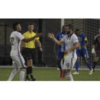 James Chambers (45) of Bethlehem Steel FC receives congratulations