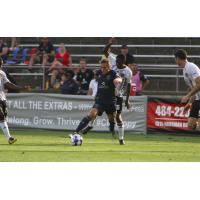 Santi Moar of Bethlehem Steel FC maintains possession against the Pittsburgh Riverhounds