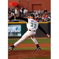 Homer Bailey pitching for the Dayton Dragons in 2005