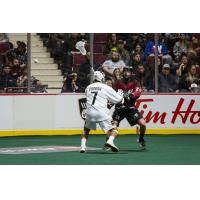 Tyler Codron of the Vancouver Warriors faces the Colorado Mammoth