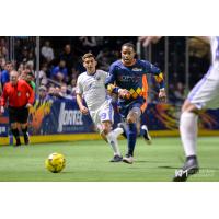 Tacoma Stars and San Diego Sockers race for the ball