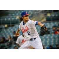 Chris Mazza of the Syracuse Mets pitched eight scoreless innings while allowing just three baserunners and striking out eight batters on Saturday night