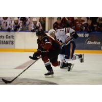 Vancouver Giants centre Ty Thorpe vs. the Kamloops Blazers